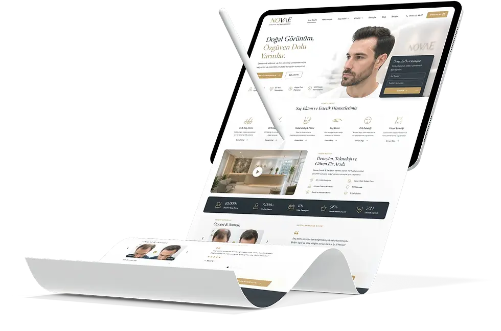 Estetik ve Saç Ekim Merkezleri İçin Yüksek Dönüşümlü Web Sitesi