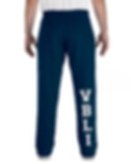 VBLI Classic Navy Open Bottom Sweat Pants Back View