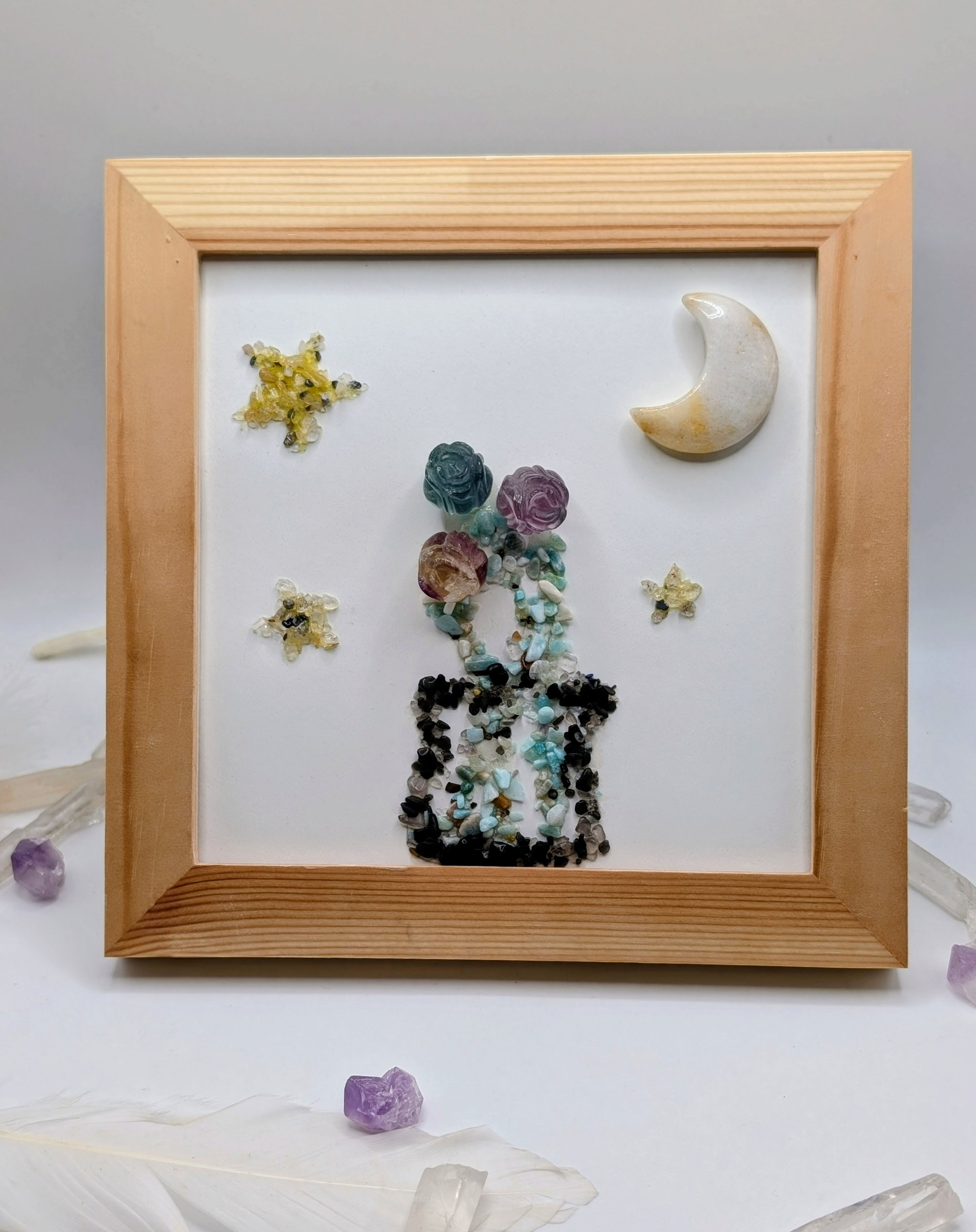 Celestial Blooms Framed Crystal Grid 