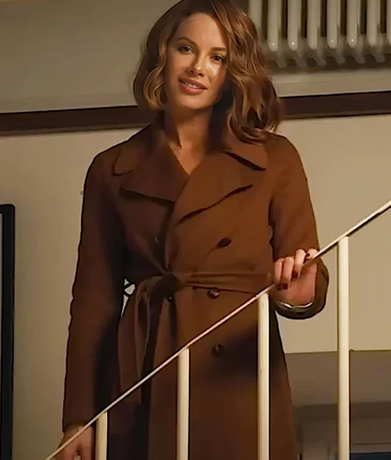 Canary Black 2024 Kate Beckinsale Brown Coat