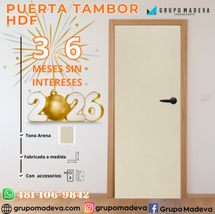 PUERTAS TAMBOR HDF Y MELAMINA