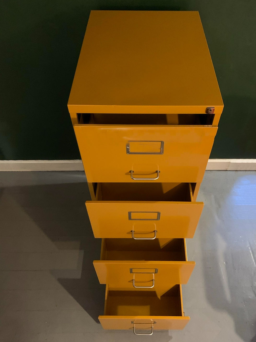 Thumbnail: Vintage mustard filing cabinet 