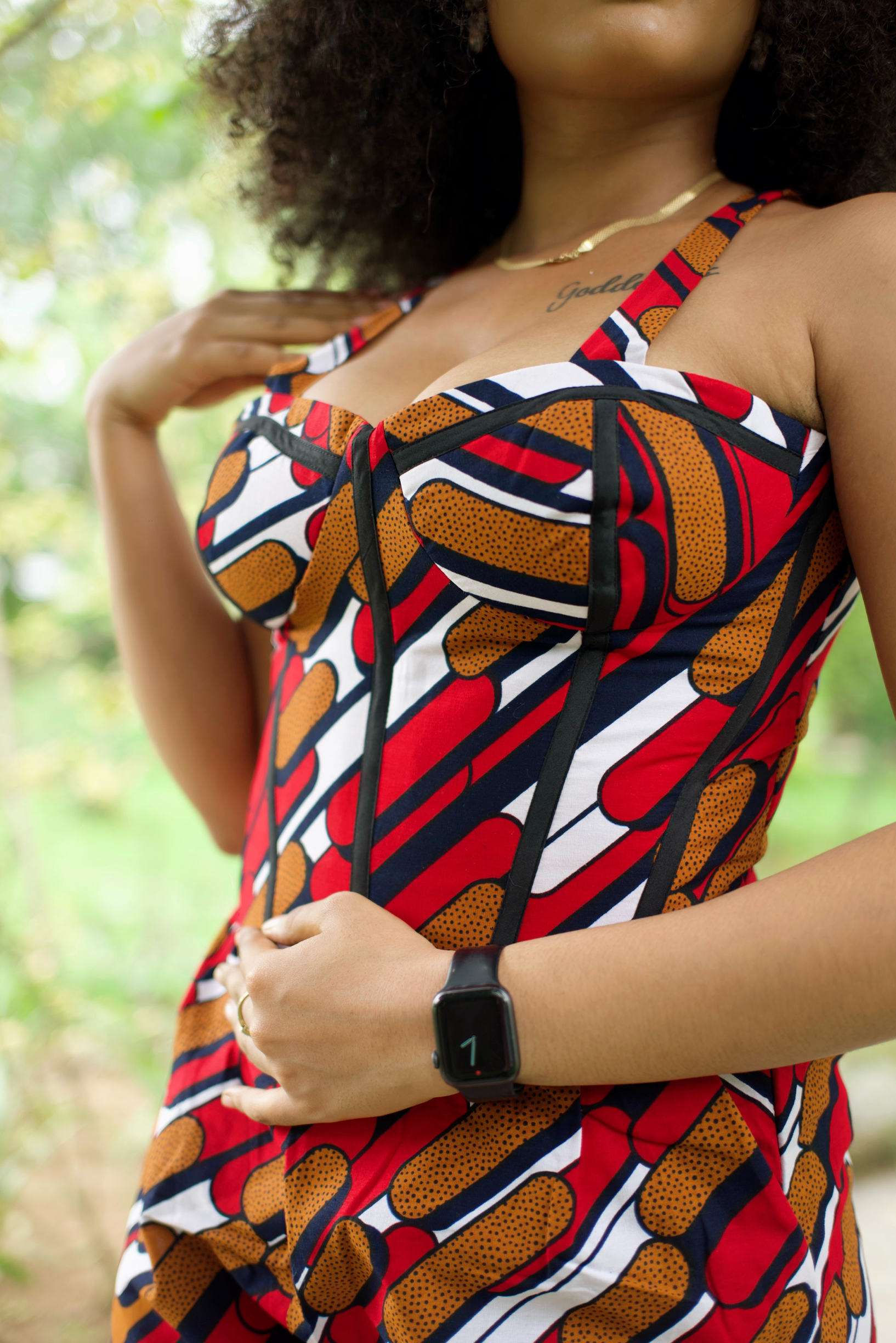 corset dress african ADA AFRICAN PRINT CORSET DRESS