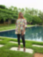 African print top with front slit
