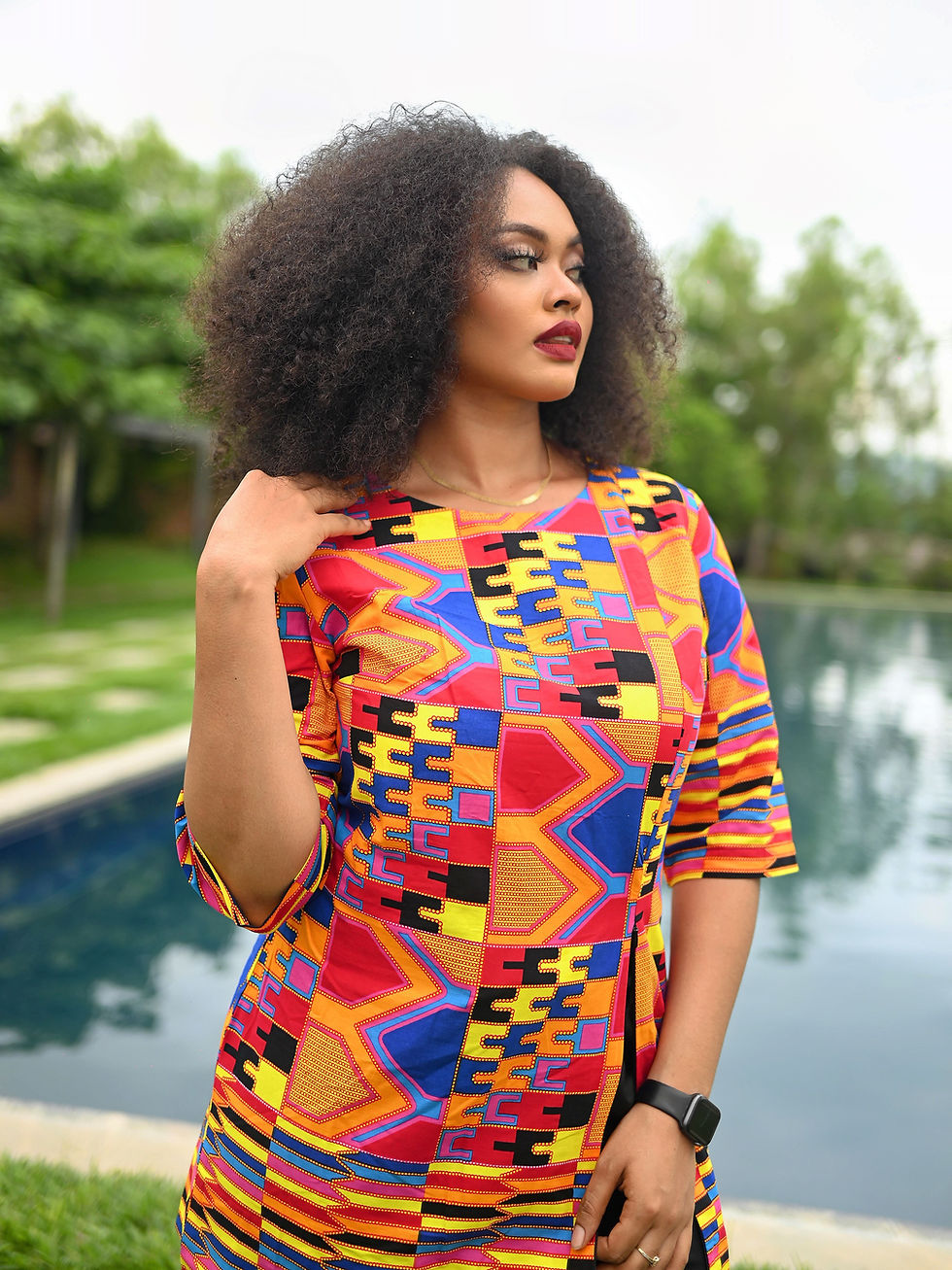 Thumbnail: African print top showcasing rich colour and design