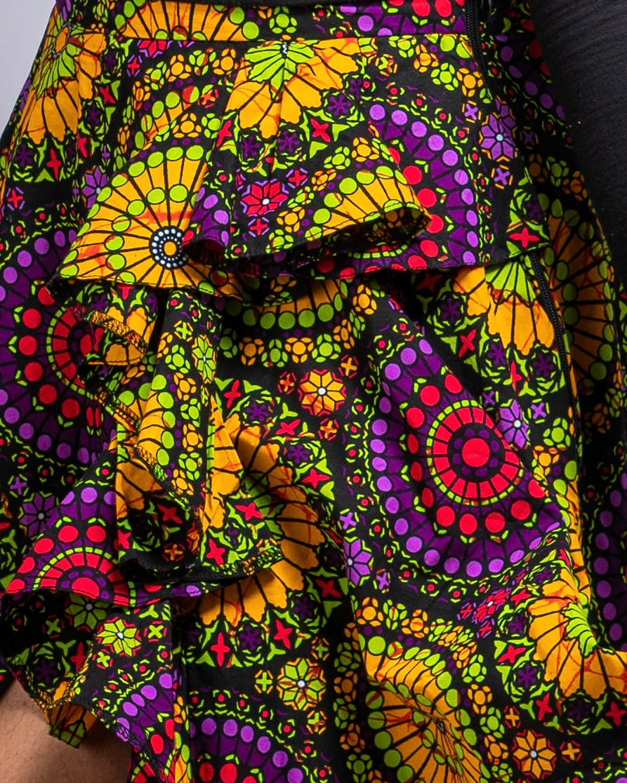 Thumbnail: African print flare skirt for weddings, parties, and festivals