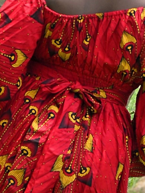 Thumbnail: Plus size woman African Print Mini Dress with Elastic Waist