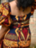 Red Pattern African Short Corset Dress