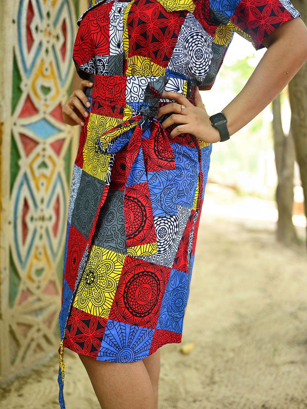Thumbnail: Stylish African Print  A-line Skirt highlighting cultural patterns