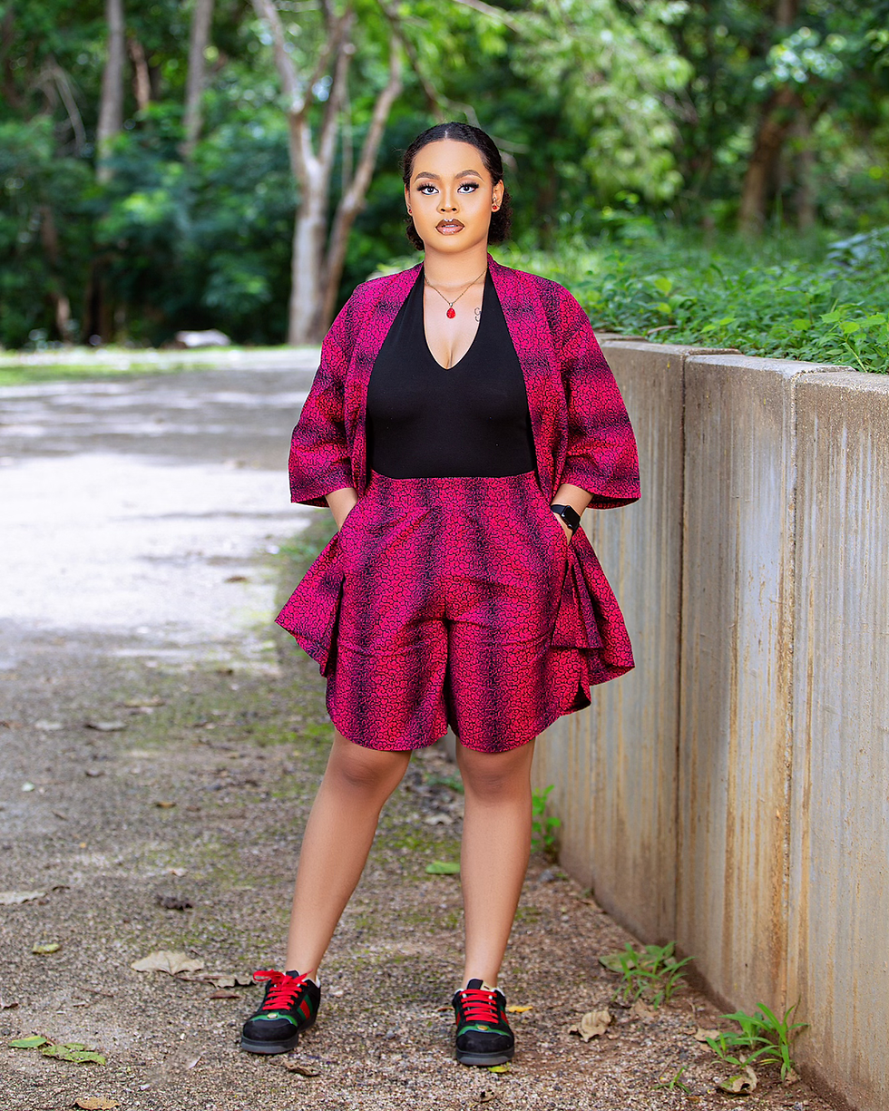 Thumbnail: African Print Mini Kimono with open lapel