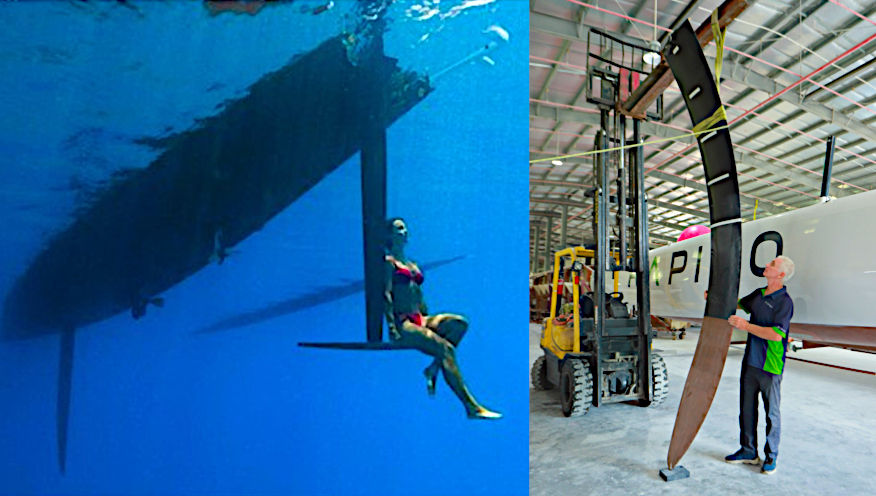 High tech T-foils, C-foils and dagger boards for a Rapido 60 and Rapido 40, built by Triac Composites.