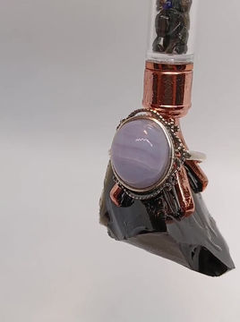 Thumbnail: Blue Lace Agate Ring 925 Silver – Adjustable & Elegant | The Natural Life Singapore
