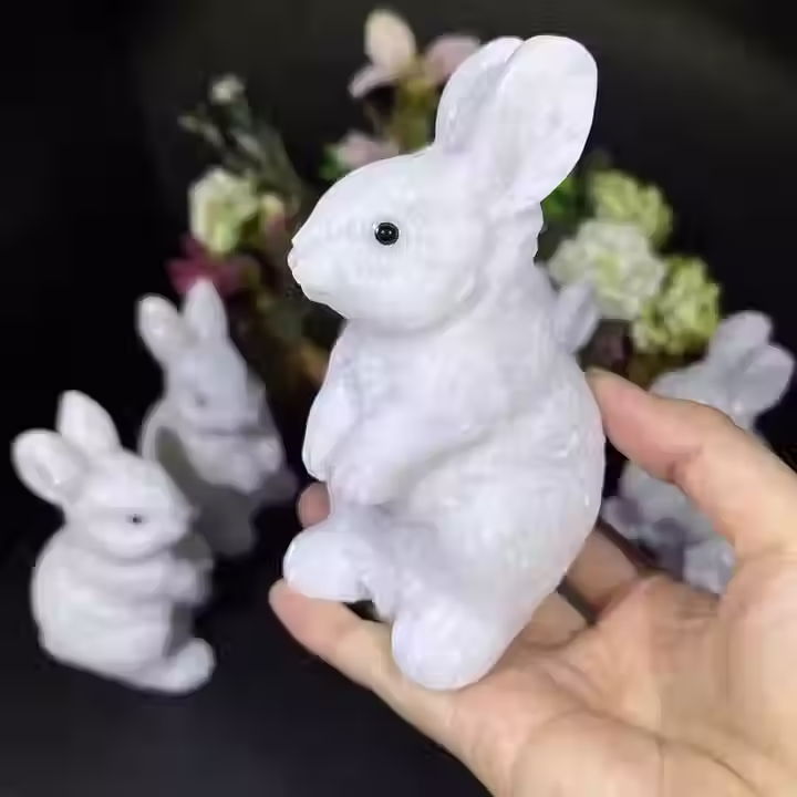 White Jade Rabbit Figurine for Harmony, Luck and Prosperity - The Natural Life Singapore