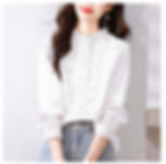 100% cotton lace embroidered Korean-style blouse with long sleeves – The Natural Life Singapore