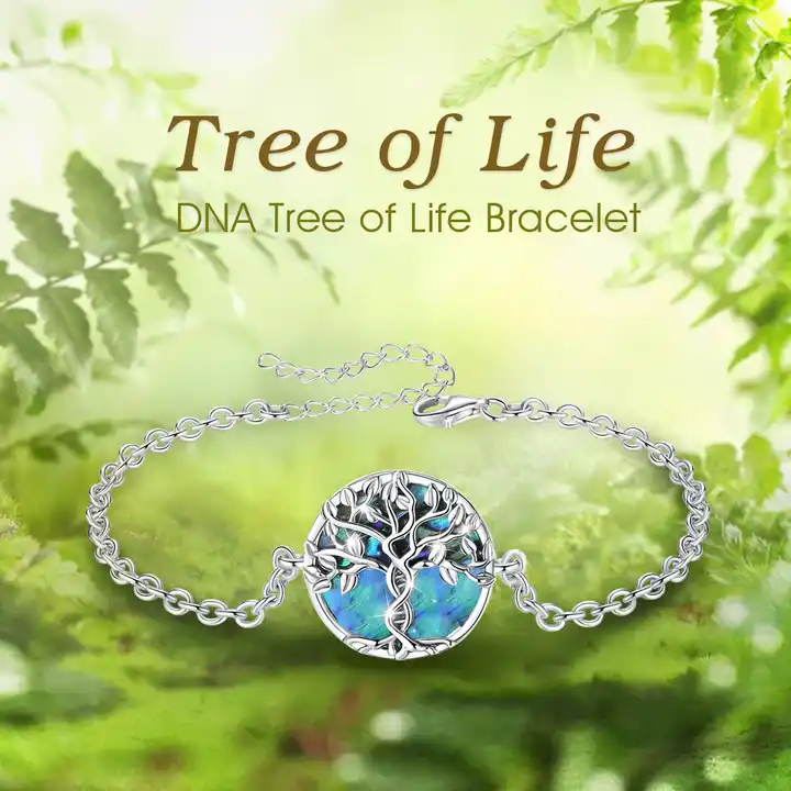 Tree of Life Abalone Shell Pearl Bracelet 925 Sterling Silver 1