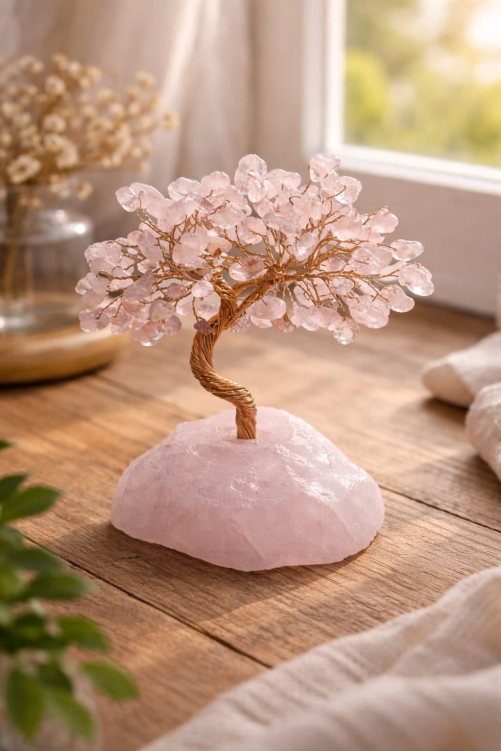 Thumbnail: The Natural Life Rose Quartz Crystal Money Tree - 14-17 cm