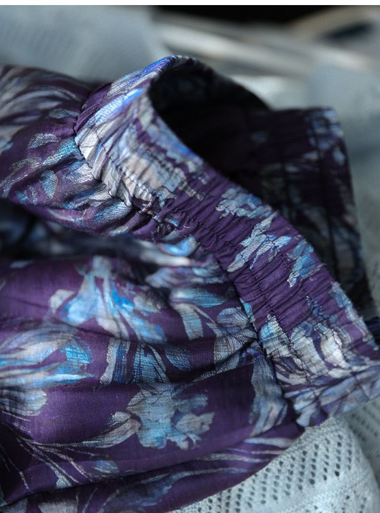 Thumbnail: Floral Tencel linen tulip skirt with pockets The Natural Life Singapore