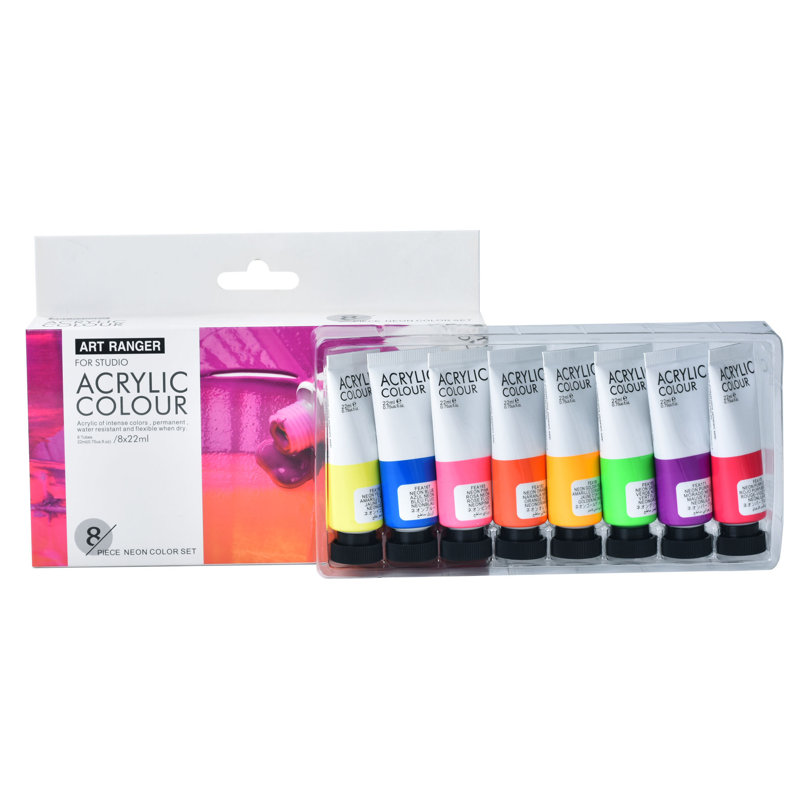 צבעי אקריליק איכותיים- מארז 8 צבעים