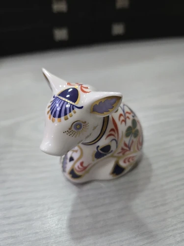 Royal Crown Derby Pickworth Piglet Paperweight Silver Stopper 1998