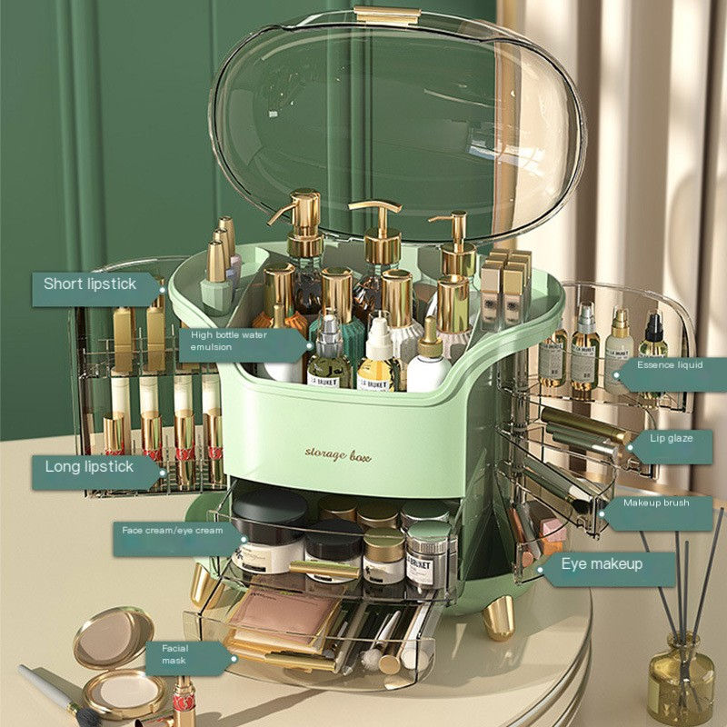 Thumbnail: Transparent Makeup Organizer Box for Home Use