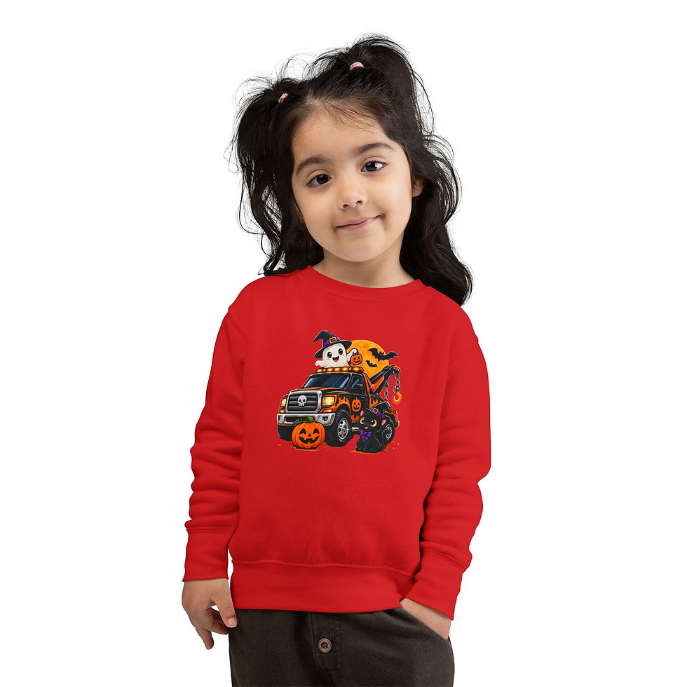 Thumbnail: Cute Halloween Tow Truck - Toddler Sweatshirt 