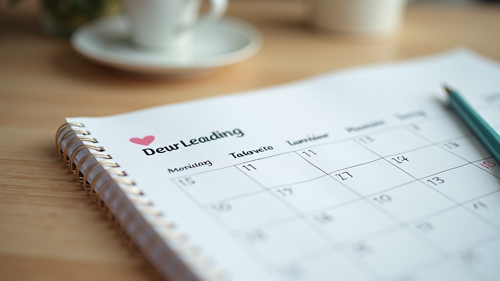 Close-up view of a calendar and planner with homeschooling schedule