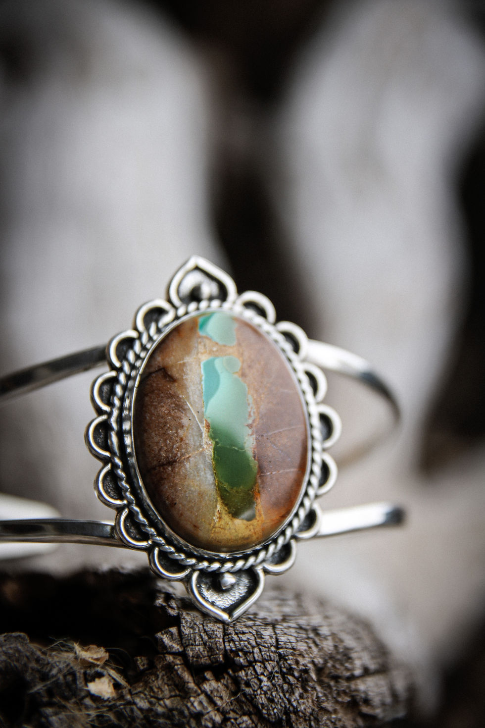 Thumbnail: Royston Ribbon turquoise statement cuff