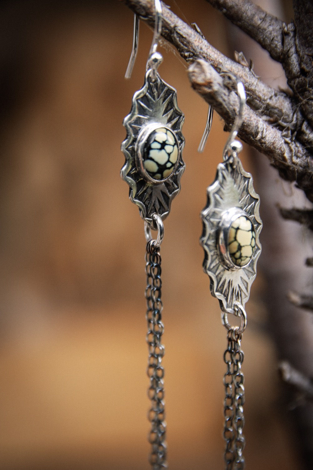 New Lander variscite dangling earrings 1