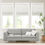 Thumbnail: Linen Blend Light Filtering Cordless Roman Shade White 27x64"