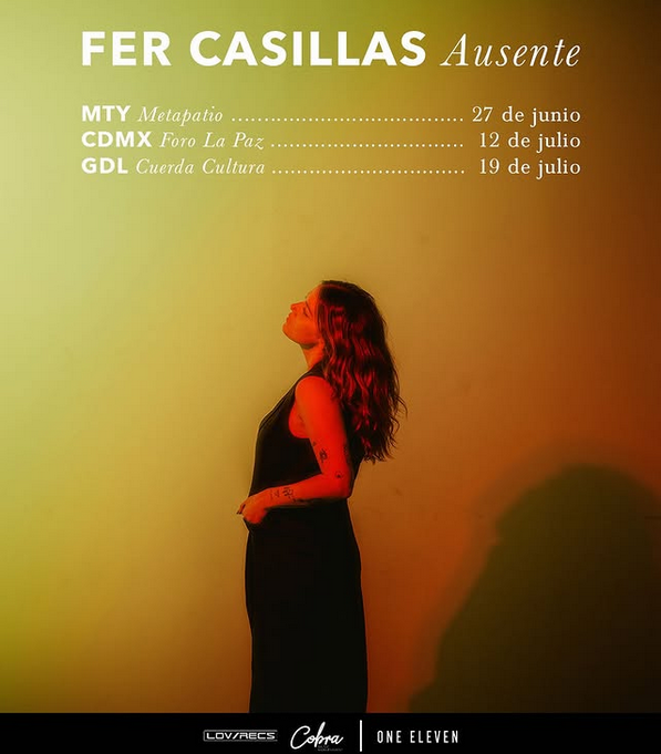 Fer Casillas presenta "Ausente" en vivo en Monterrey, CDMX y Guadalajara / Fotografía: @fercasillas