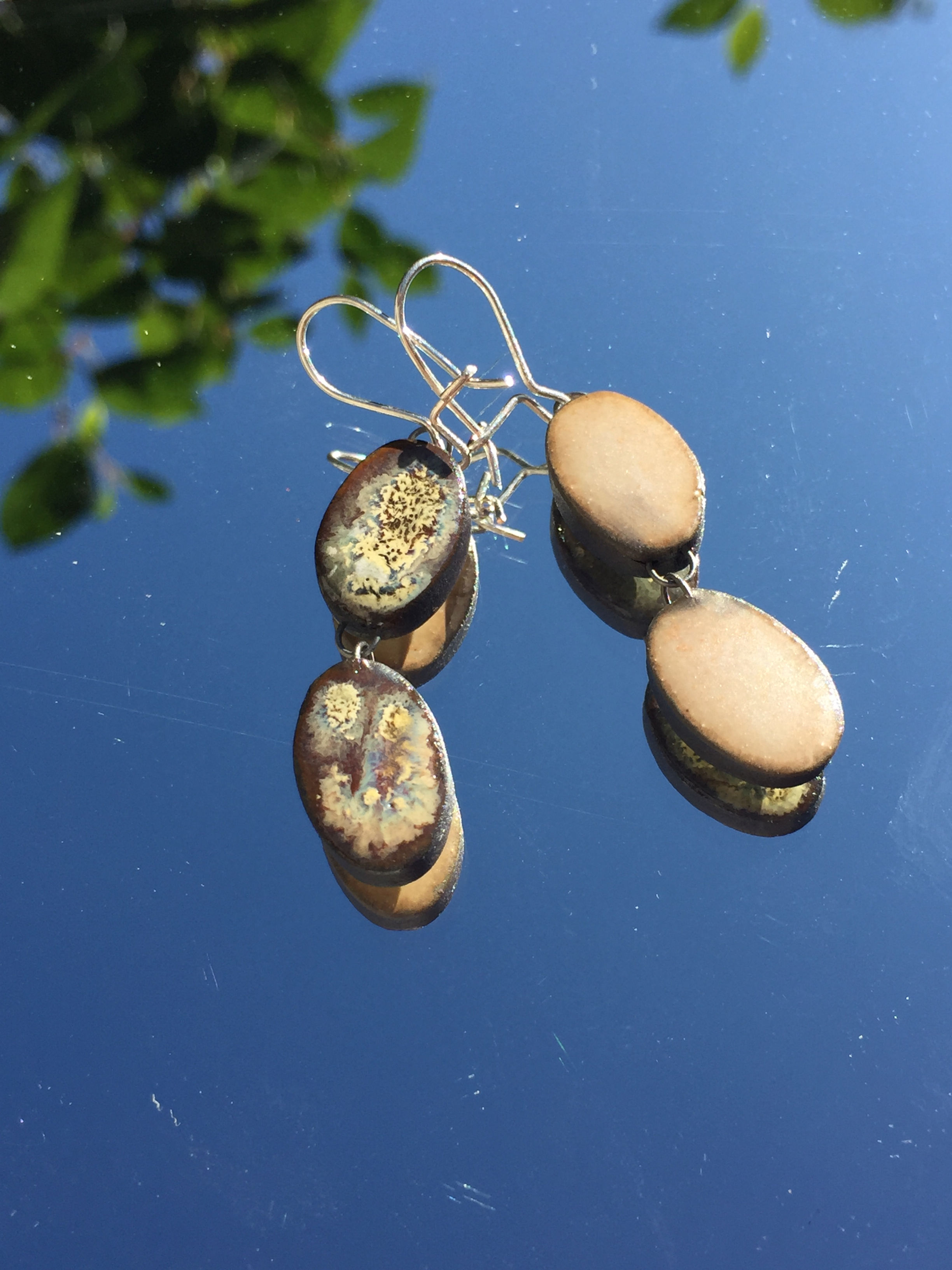 Soikea-korvakorut ,2 -osainen, jäkälä/vaal.beige