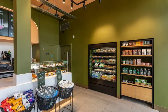 Starbucks Coffee Company self-service area
