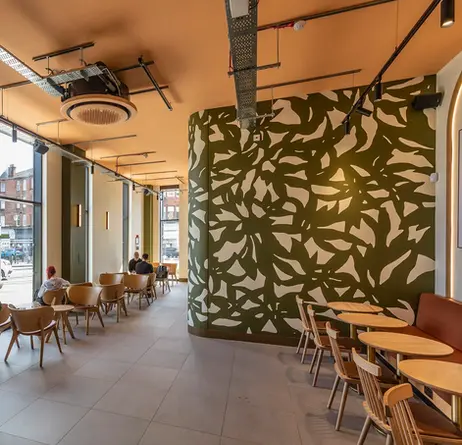 Starbucks Coffee Company tables and bathrooms