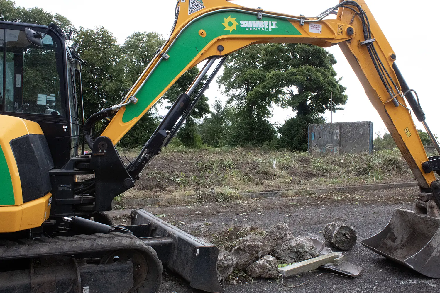 Kilmac JCB digger at Maryfield Tram Depot