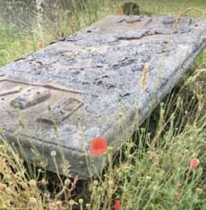 Fallen gravestone