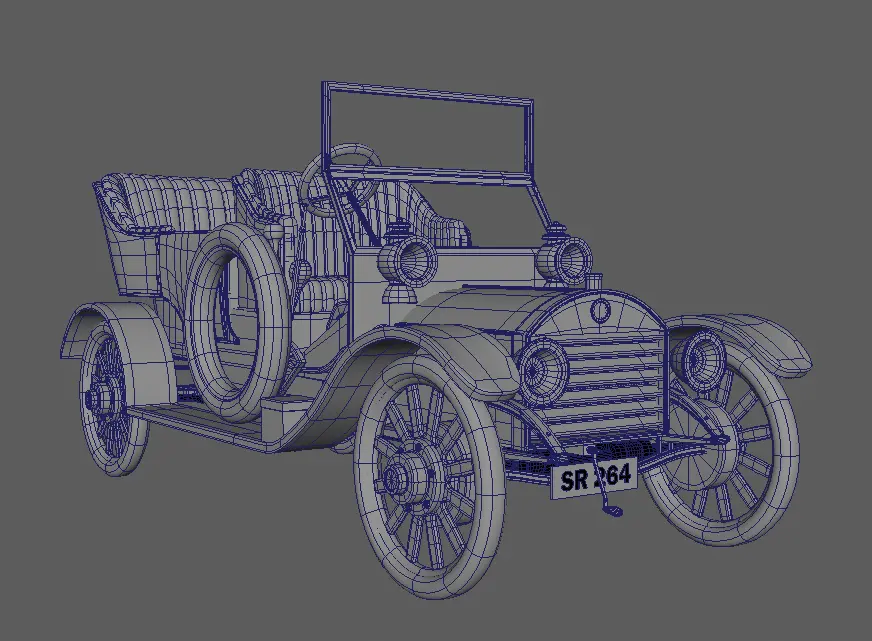 wireframe of Werbell car