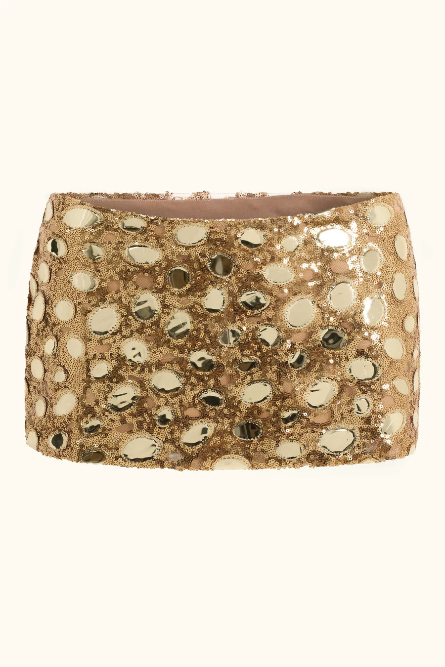 Zeïa Low Rise Mini Skirt ~ Gold Mirror
