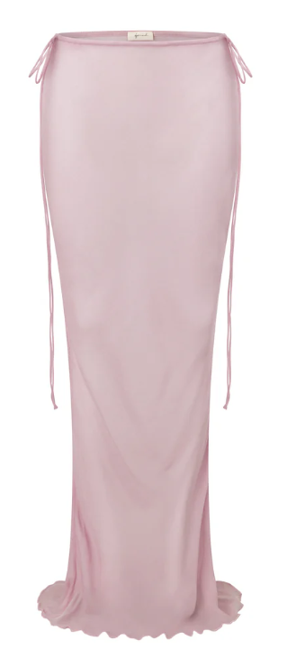 pink sheer maxi skirt  beach cover up