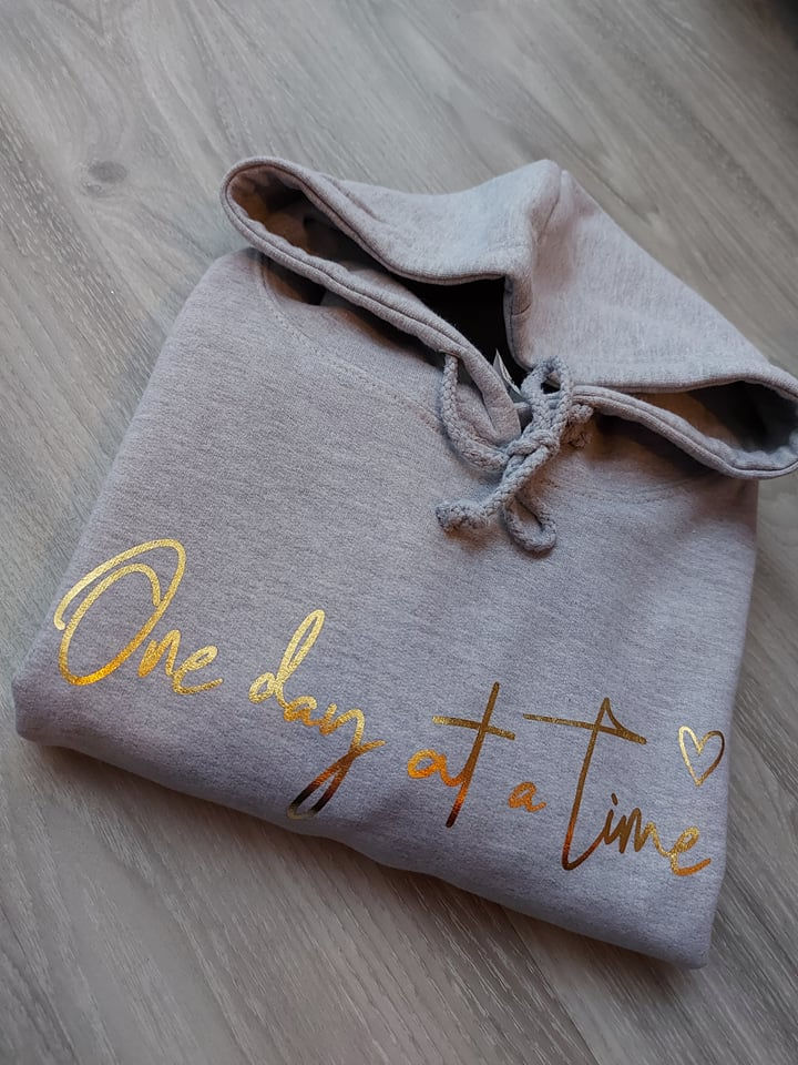 Thumbnail: One Day At A Time Typographic Hoodie | Mental Health Sweatshirt