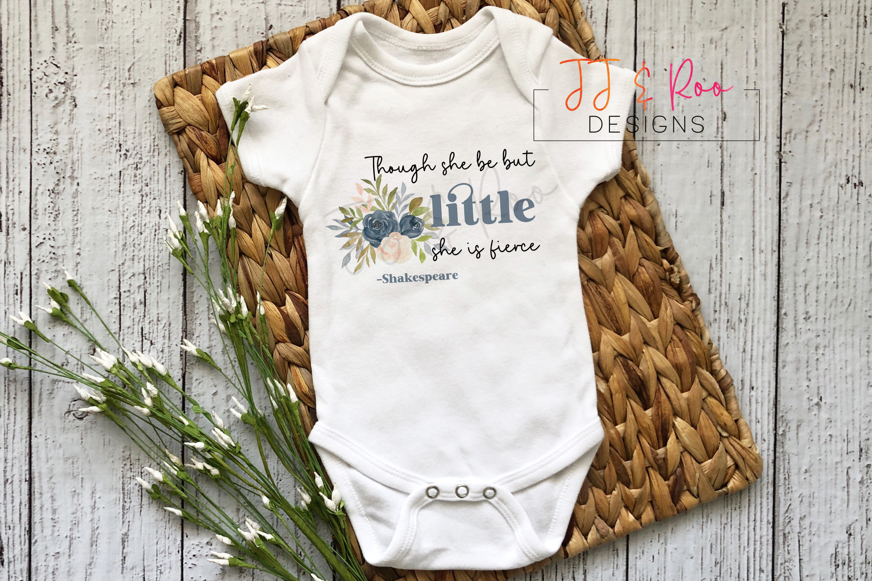 Though She Be But Little She Is Fierce Short Sleeved Baby Vest