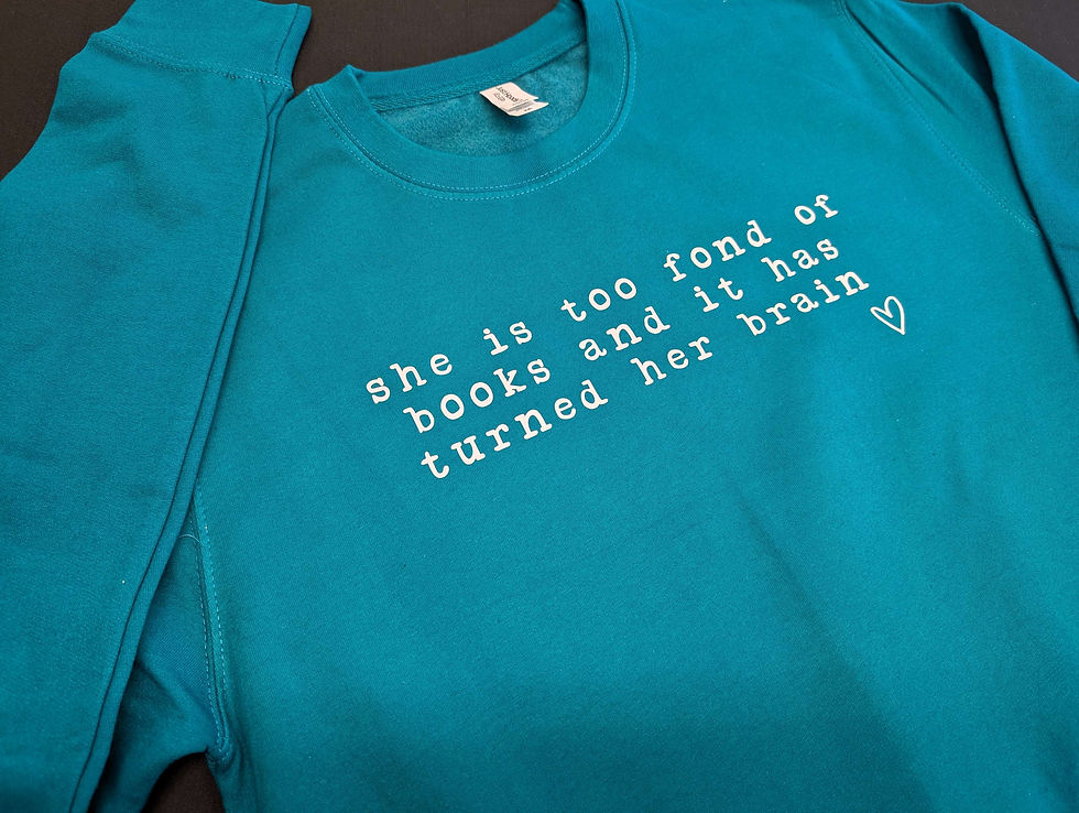 Thumbnail: Book Lover Sweatshirt | She Is Too Fond Of Books Quote Jumper | Little Women