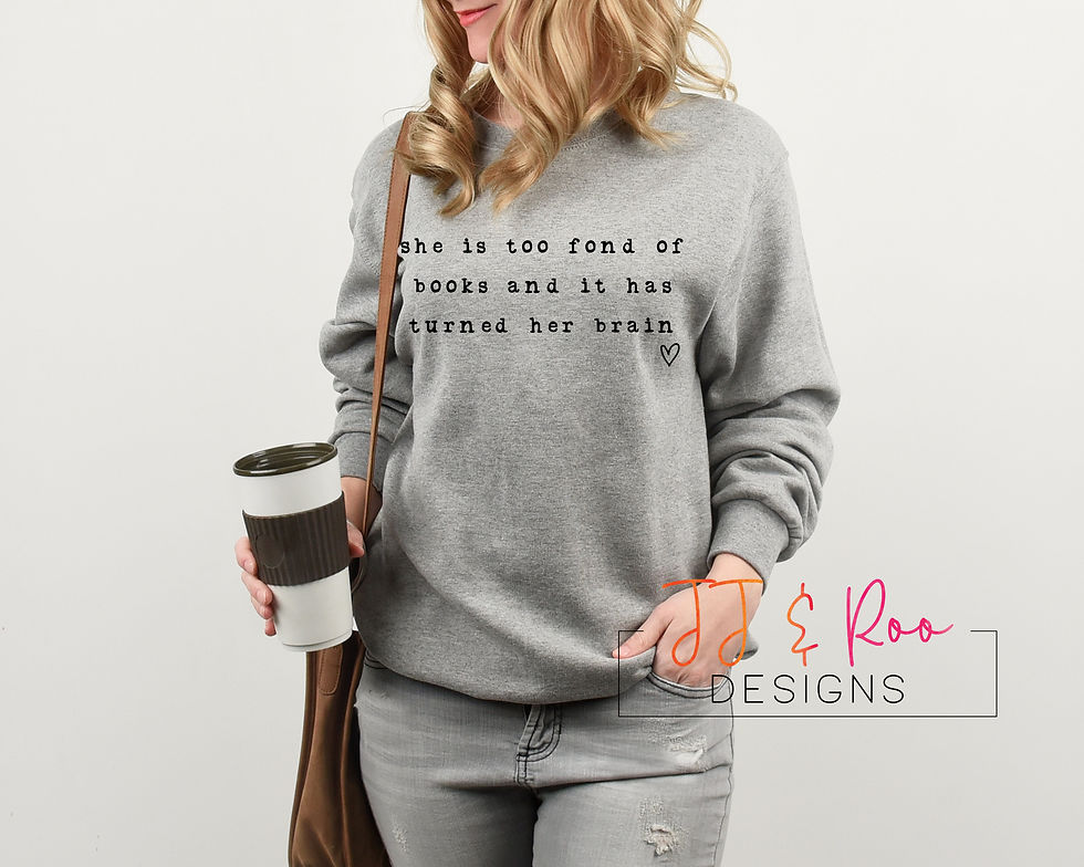 Thumbnail: Book Lover Sweatshirt | She Is Too Fond Of Books Quote Jumper | Little Women