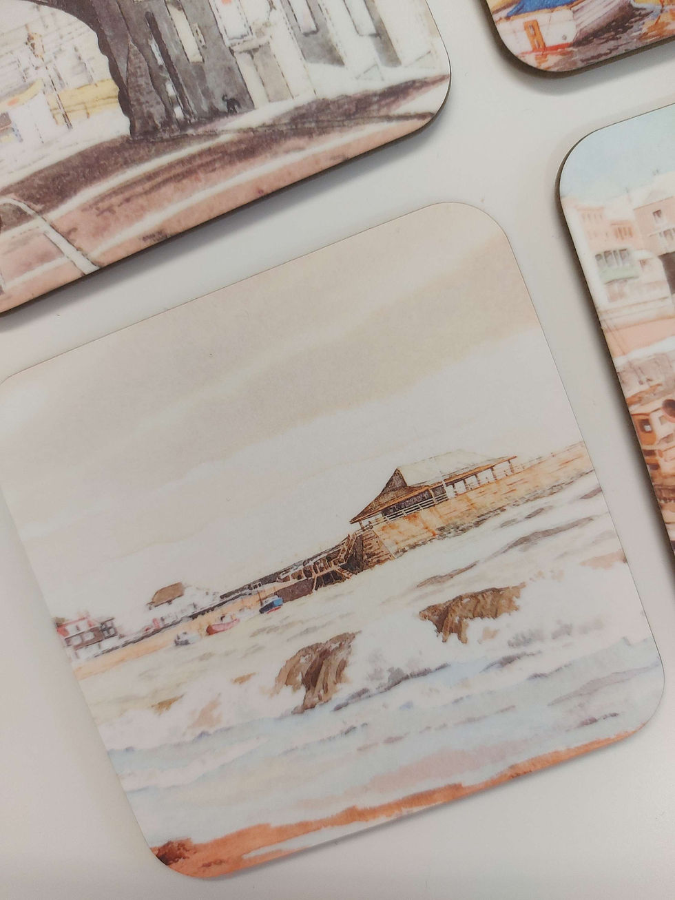 Thumbnail: Souvenir Broadstairs/Ramsgate Watercolour Coasters