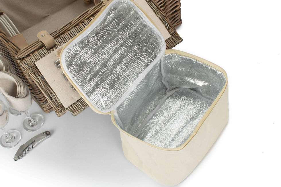 Thumbnail: The Richmond Antique Wash Lidded 4 Person Fitted Willow Hamper