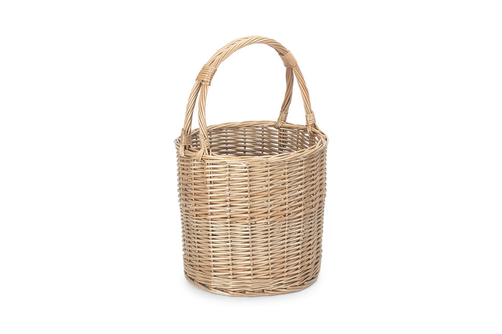 Thumbnail: Round Willow Kindling Fireside Basket