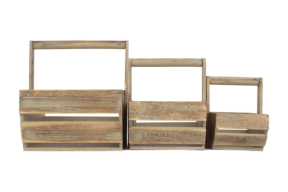 Thumbnail: Oak Effect Wooden Garden Trugs, Gardening Baskets