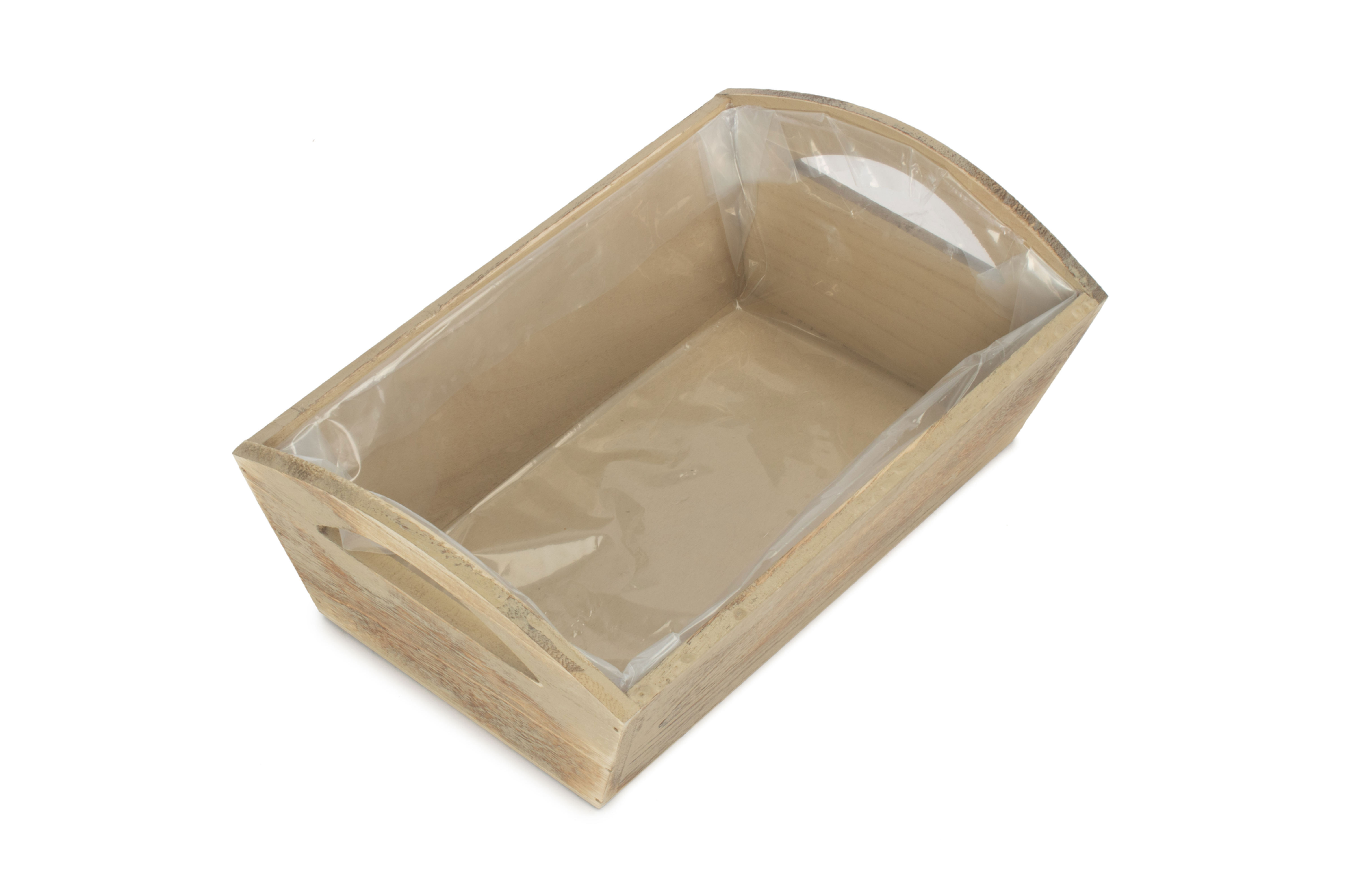 Oak Effect Small Wooden Storage - Gift - Packing Tray - Plastic Lining