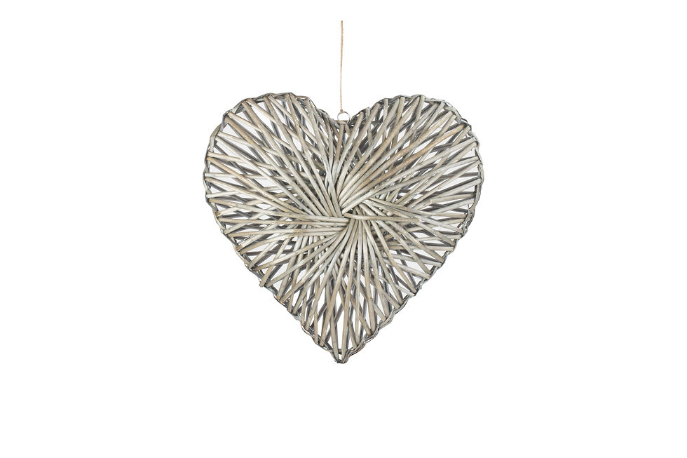 Thumbnail: Grey wash finish split willow Heart Wreath