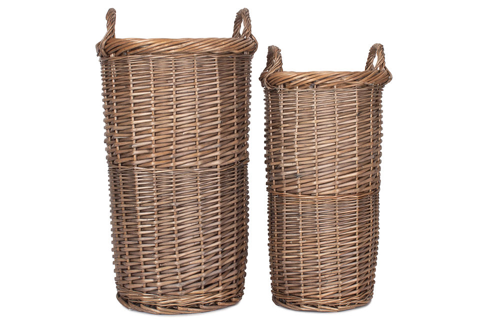 Thumbnail: Antique Wash Willow Umbrella Stand - Hessian Lining