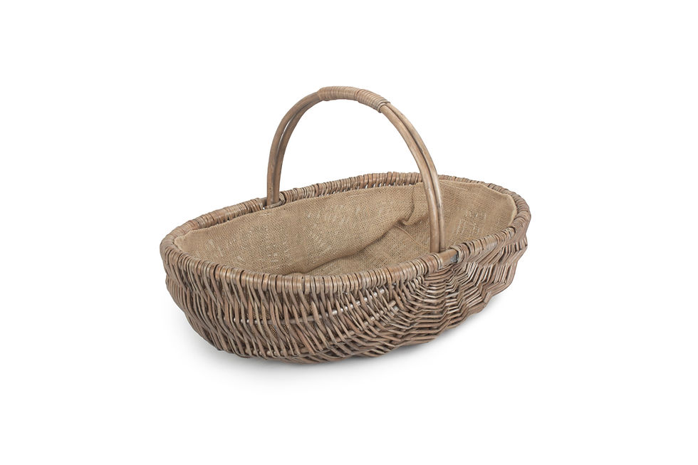 Thumbnail: Shallow Antique Wash Lined Garden Trugs